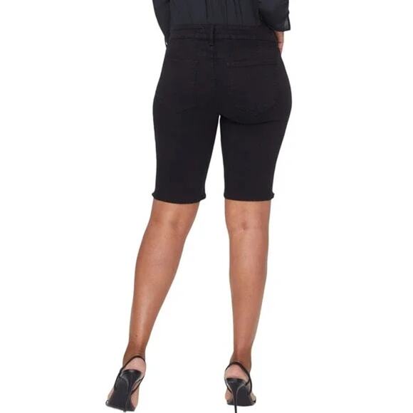 NYDJ Curves 360 Women's Bermuda Side-Slit Shorts Size 0 Black NWT - Picture 2 of 6